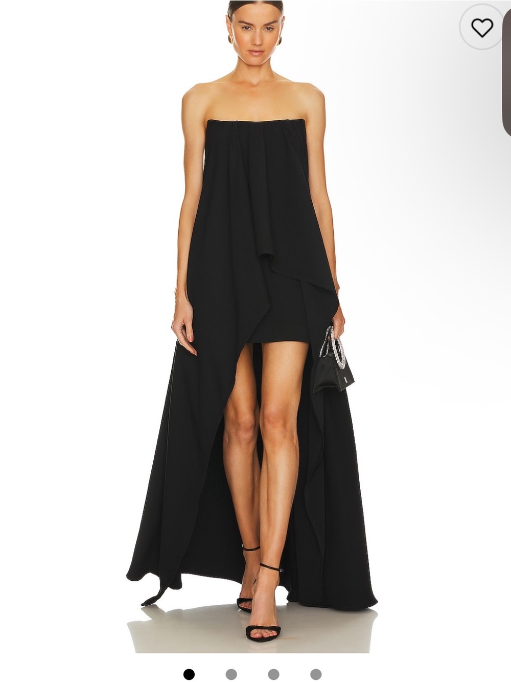 NBD Strapless High-Low Overlay Gown in Black